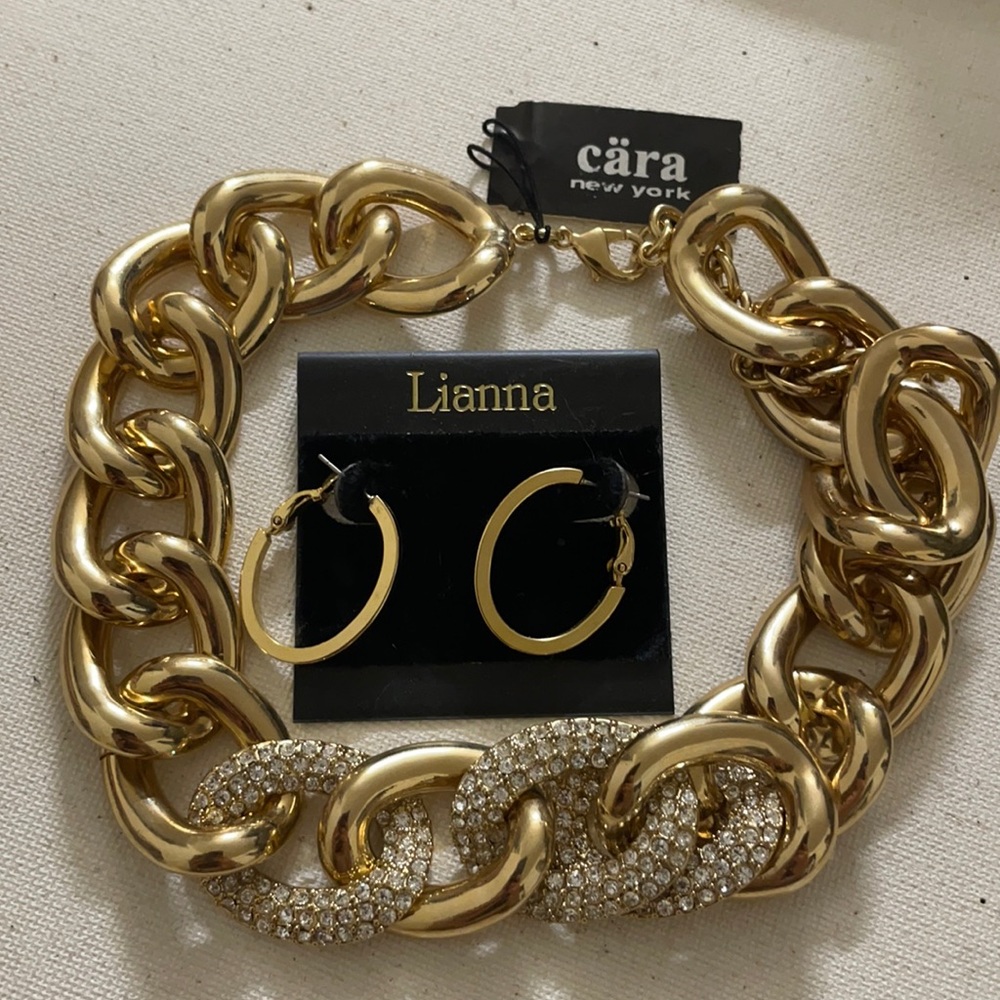 Bundle of hoops and necklace